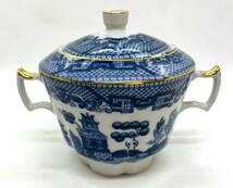 九谷焼　シュガーポット　陶器　伝統工芸　昭和レトロ　茶器　青　箱無/1910_画像1