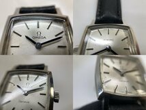 ジャンク OMEGA オメガ レディース 手巻き腕時計 ジュネーブ スクエア型 ベルト社外品[18399_画像7