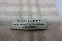 ★【S送900円】342　BURBERRY　バーバリー　スコットランド製　マフラー　ストール　ショール　チェック柄　カシミヤ100%　フリンジあり_画像2