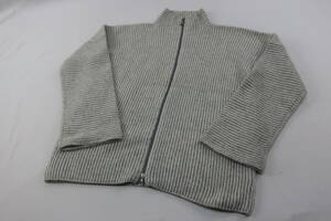 ★【S送900円】452　BRUNELLO CUCINELLI CASHMERE　ブルネロクチネリ　ジップアップカーディガン　グレー　J S　カシミヤ100％ LAMPOジップ