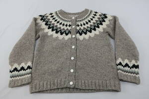 【送900円】　6745　最終　PERU KNIT par NIMES　ニーム ペルーニット　カーディガン　クルーネックセーター　グレー　サイズ不明　毛100％