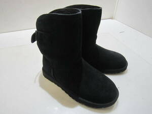 【送900円】　6353　UGG australia　アグ　1006423　レモラ　ムートンブーツ　ショート丈　黒　23㎝