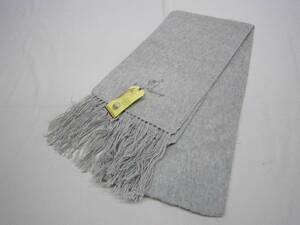 【送900円】　6302　最終　未使用品　ALPACA CAMARGO　アルパカマフラー　ペルー製　グレー　フリンジ有