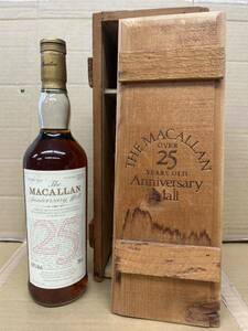 MACALLAN 25 Anniversary Malt マッカラン 25年 アニバーサリー 750ml ウイスキー 酒 アルコール　未開栓 木箱入 液面低下