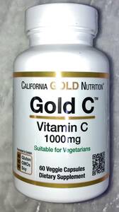 California Gold Nutrition Gold C California Gold new tolishon time limit 2024 year 3 month on and after one bead . vitamin C1000mg60 Capsule ×1