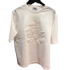 エルメス HERMES Chevaux en syme 3DプリントTシャツ ホワイト コットン 半袖Ｔシャツ メンズ 中古