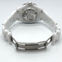 シャネル CHANEL J12 マドモアゼルラパウザ H7481 ホワイト セラミック 腕時計 メンズ 中古_画像3