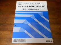 A2640 / CIVIC シビック FD1 シビック タイプR TYPE-R FD2 サービスマニュアル 構造・整備編（追補版）2008-9_画像1