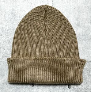 新品 定価7700円 ニット ニットウェア メリノウール ニット帽 折り返し自由　　NITTO KNITWEAR フランス製 ニットキャップ キャメル 柳8651