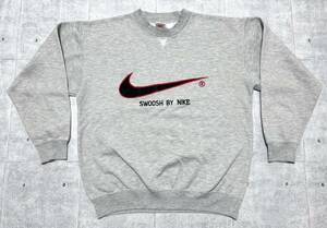 90s NIKE VINTAGE 銀タグ シルバータグ ビッグスウォッシュ 前V　　ビンテージ スウェット トレーナー ガゼット ハメコミ シモフリ 柳8745