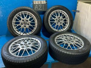 〈A21〉タイヤホイールセット　4本　BRIDGESTONE BLIZZAK VRX2 205/55R16 2021 スタッドレス　VOXY、NOAHなど　バランス調整済み