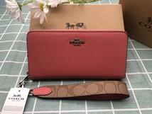 コーチ COACH 財布 長財布 プレゼント ロゴ ピンク シグネチャー 贈り物 ウォレット 新品未使用 ブランド B206_画像1