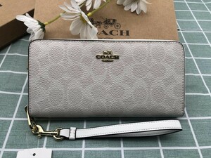 COACH コーチ 財布 長財布 プレゼント 贈り物 ホワイト ラウンドファスナー 新品未使用 ブランド ロゴ シグネチャー C061