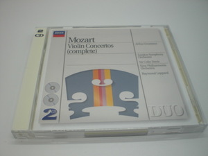 2CDスリム　モーツァルト：ヴァイオリン協奏曲全集　グリュミオー、コリン・デイヴィス、レイモンド・レッパード 1962－67年 ドイツ盤　3前