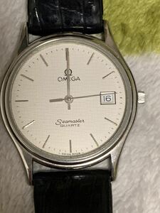 オメガ シーマスター クォーツ 腕時計 アンティーク デイト 時計 OMEGA Seamaster QUARTZアンティーク レトロ Swiss made 電池式 シルバー