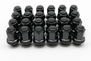 平座ナット　黒　ロングナット　トヨタ　三菱　純正ホイール対応　24個　M12　P1.5　21HEX　47ｍｍ　ブラック　平面座