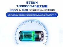 1円～ポータブル電源 576WH 180000mAh 610W リン酸鉄リチウム電池 3500+サイクル PD100W入力/出力 10000rpm 高回転数冷却ファン 純正弦波_画像2