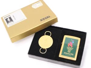 【ト滝】ZIPPO ジッポー ライター Atlanta 1996 アトランタ オリンピック 箱付き 喫煙具 喫煙グッズ ゴールドカラー AS470DEM60