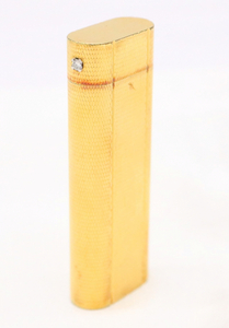 【ト滝】Cartier カルティエ ゴールド色 1Pダイヤ付き 高級ライター 喫煙具 喫煙グッズ DS519DEM88