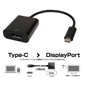 USB Type-C 映像変換アダプタ DisplayPort 15cm 新品