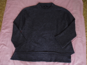 ZARA KNIT Zara длинный рукав вязаный свитер серый M