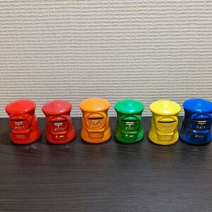 a404 post type savings box 6 piece summarize red red blue yellow green orange 2 ten thousand jpy ...mini savings box ceramics made used 