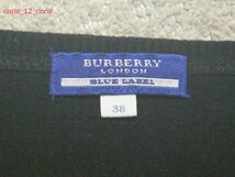 338　美品　BURBERRY BLUE LABEL　バーバリーブルーレーベル　ウールVネックセーター　ノバチェック　ビジュー付き　ロゴ刺繍　size38　_画像6