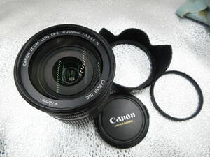 完動　美品　Canon EFS18-200mm 1:3.5-5.6 IS キャノン IMAGE STABILIZER フード付きレンズ