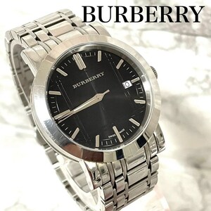 稼動品　BURBERRY バーバリー　ノバチェック　デイト　腕時計　文字盤黒