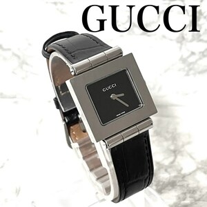 稼動品　GUCCI グッチ　600J スクエア　黒文字盤　腕時計