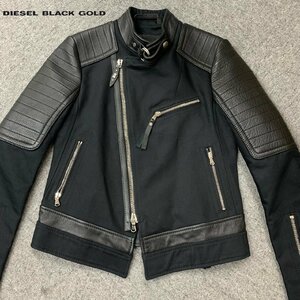 正規品/新品/未使用/38サイズ■訳ありサンプル品■定価148,500円■DIESEL BLACK GOLD ディーゼル レディース 牛革 切替 ジャケット 659