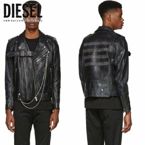 正規品/新品/未使用/Mサイズ■アウトレット品■タグ付き/定価148,500円■DIESEL ディーゼル メンズ 牛革 ライダースレザージャケット 651