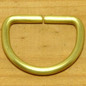 Solid Brass ソリッド ブラス 真鍮無垢 生地 丸棒 Dカン 半月カン レザークラフト バッグ パーツ 金具 30mm 線径4mm 1個の画像1