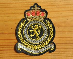 英国 ワッペン スパンコール パッチ Lion イングランド王室 紋章 ブリティッシュライオン ランパント ライオン エンブレム イギリス UK GB