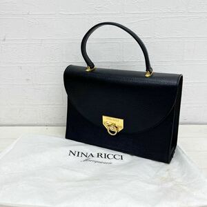 1243◎ NINA RICCI ニナリッチ バッグ 鞄 ハンド ショルダー 斜めがけ 肩掛け 2way カジュアル ブラック ゴールド レディース