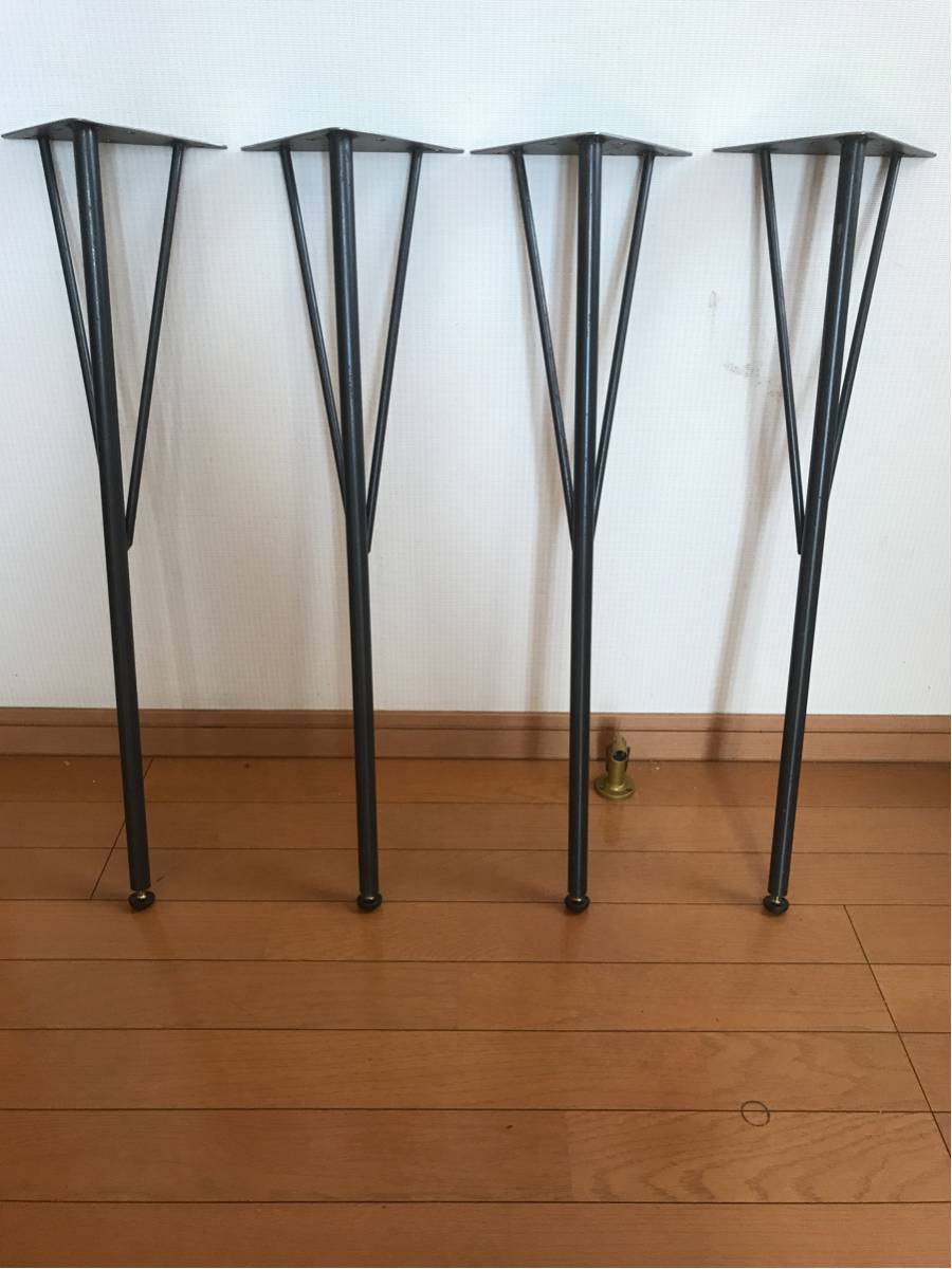 (New product) Iron iron leg table leg φ19 black iron round steel support rod φ9 adjuster adjustable item, handmade works, furniture, Chair, table, desk