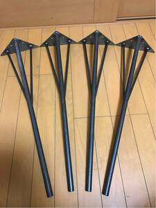【新製品】テーブルのアイアン脚4本1組高さ約68センチ 机 直角 丸鋼支え棒 φ9