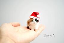 ＊maru＊羊毛フェルト　小さな三毛猫　ハンドメイド　ブライス　人形　ドールハウス　サンタ　クリスマス_画像1