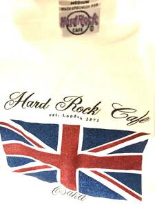 新品【Hard Rock Cafe】限定レアハードロックカフェ イギリス国旗　ラメキラキラ入りユニオンジャック ロンドン プリント Tシャツ M 白タグ