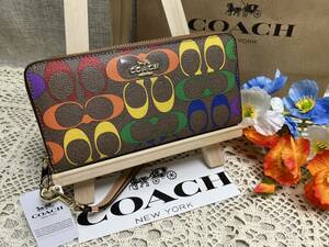 コーチ COACH 長財布 財布 シグネチャー レインボー ラウンドファスナー アコーディオン 財布 レディース プレゼント 新品 C4537 B138 