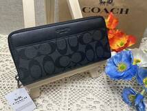 コーチ COACH 財布 長財布 ラウンドファスナー 財布 メンズ シグネチャー アコーディオン ジップ アラウンド レザー プレゼント 新品 C292_画像1