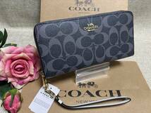 コーチ COACH 長財布 財布 シグネチャー アコーディオン ラウンドファスナー レディース 財布 プレゼント 贈り物 ギフト 新品 C4452 B040_画像1