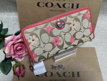 コーチ COACH 長財布 財布 シグネチャー アコーディオジップ アラウンド デイジー フローラル クリスマス プレゼント 新品 F51339 B099 _画像2