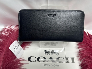 コーチ COACH 長財布 財布 アコーディオン ウンドファスナー ウォレット レザー 黒 メンズ 財布 クリスマス プレゼント 新品 F58928 A 169