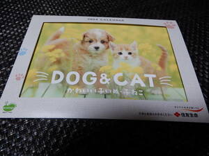 住友生命「２０２４卓上カレンダーDOG＆CATかわいい小いぬ・子ねこ」未使用品です。