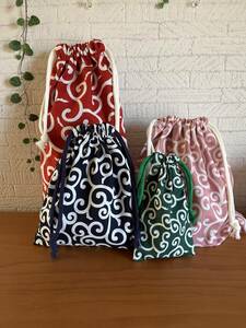  prompt decision! conspicuous! Tang . pattern. pouch 4 pieces set ⑦**** back middle. classification .