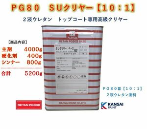 ◆ＰＧ８０　ＳＵクリヤー【主剤４ｋｇ＋硬化剤４００ｇ＋シンナー８００ｇ】関西ペイント 2液ウレタン塗料カンペ クリアー 自動車用