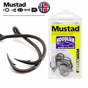 Mustad　サイズ2/0#（10個組）青物釣針 大物用 アシストフック メタルジグ スロージギング タイラバ ルアー