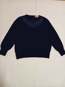  unused *sunauna* SunaUna * gradation embroidery * knitted pull over *40