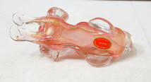▲(R511-F64) SEGUSO MURANO セグーソ・ムラノ ガラス 硝子 置物 インテリア オブジェクト 犬 ピンク 全長約12cm_画像7